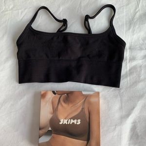 Skims Sculpting Scoop Neck Bralette - Onyx